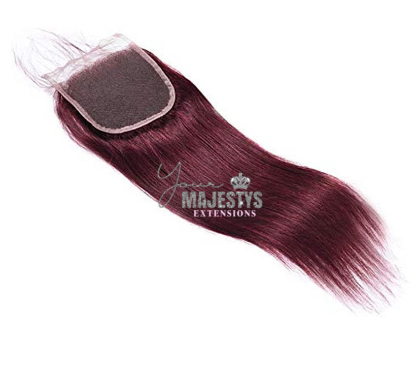 Burgundy Raw Vietnamese Closures/Frontals - YourMajestysExtensions